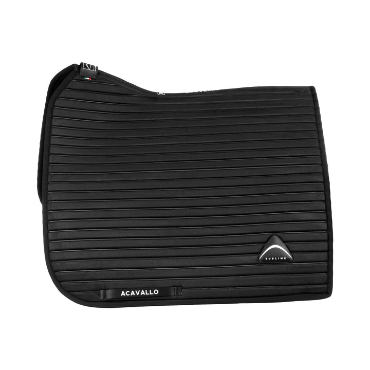 Acavallo Sublime Striped Saddle Pad in Technical Fabric - Black