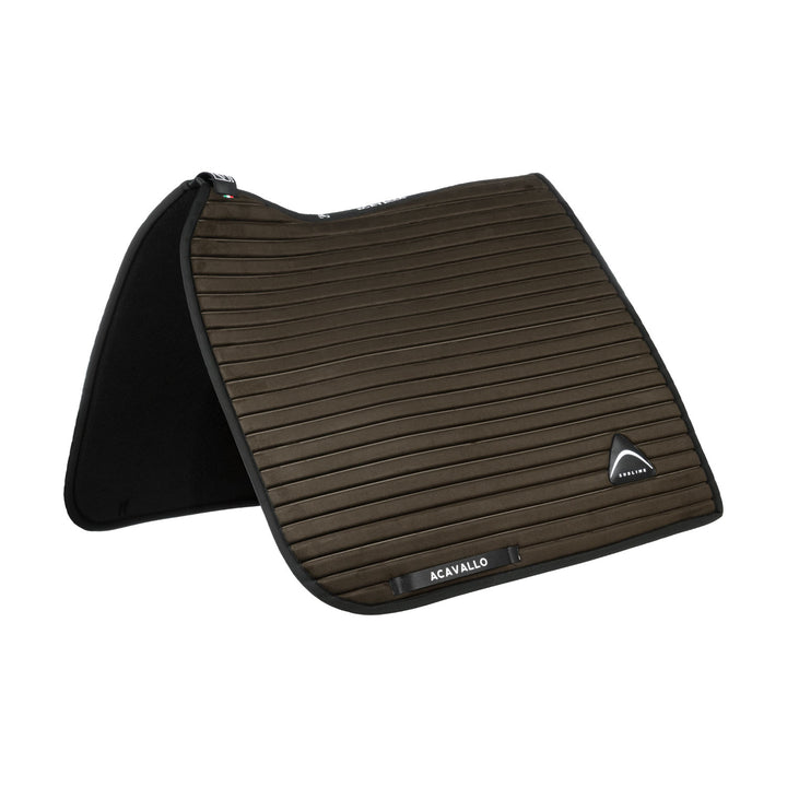 Acavallo Sublime Striped Saddle Pad in Technical Fabric - Brown