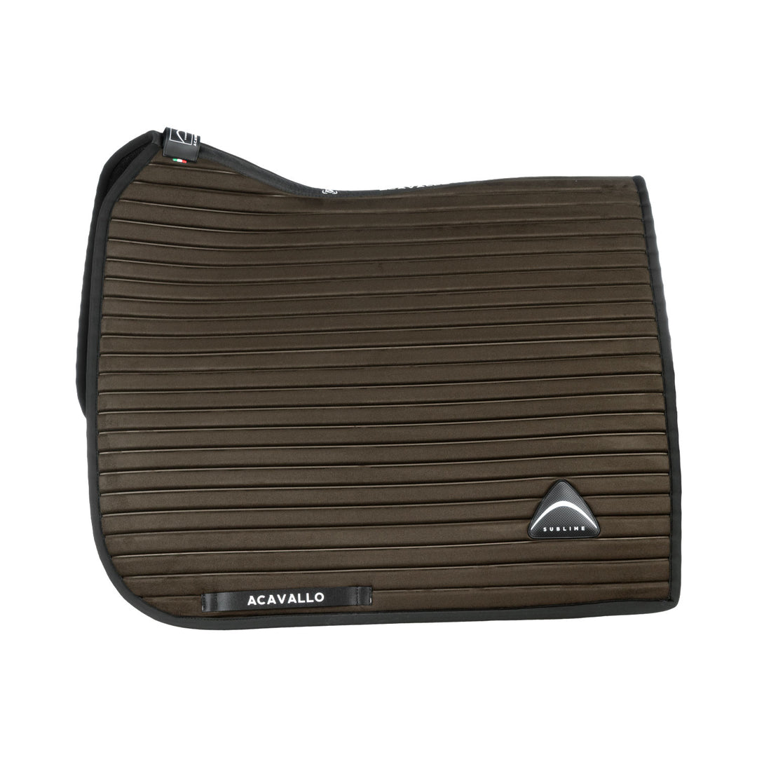 Acavallo Sublime Striped Saddle Pad in Technical Fabric - Brown