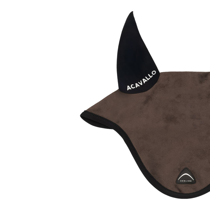 Acavallo Sublime Louvre Fly Veil with Silicone Log Patch - Brown