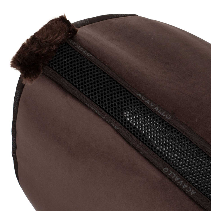 Acavallo Saddle Pad Dressage Classic Withers 3D Spacer Faux Sheepskin - Brown