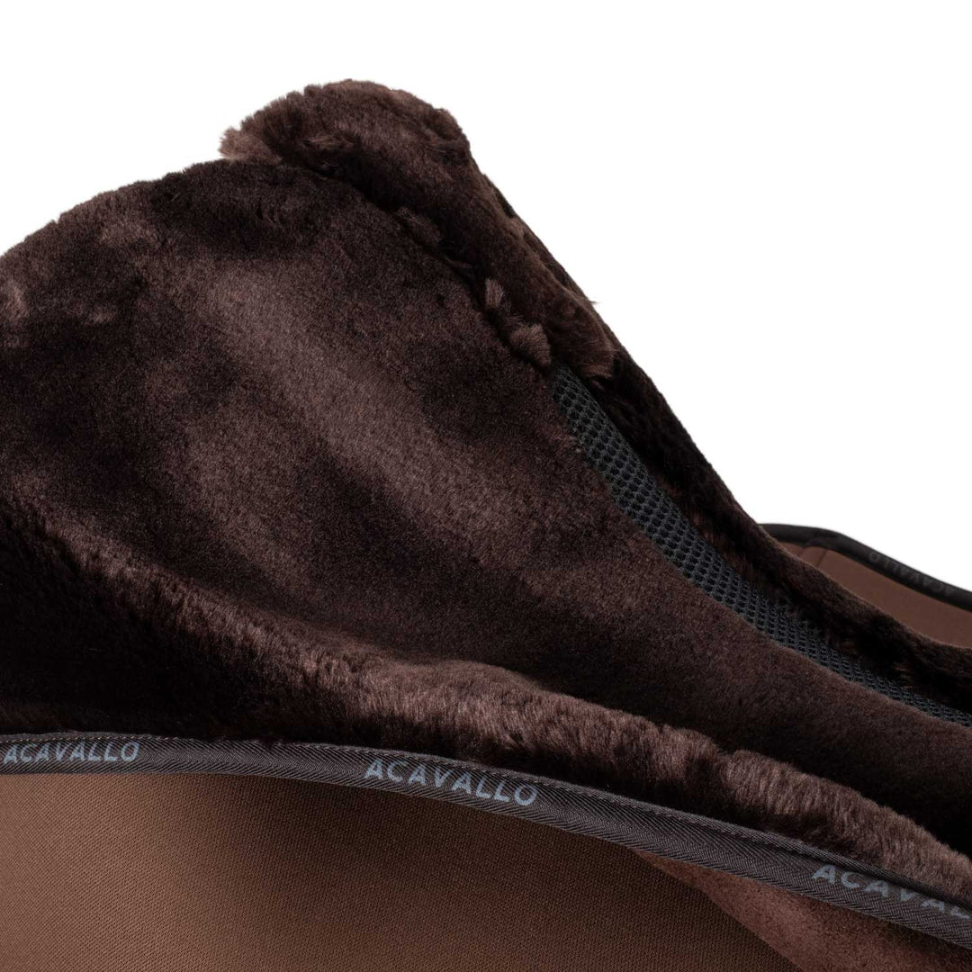 Acavallo Saddle Pad Dressage Classic Withers 3D Spacer Faux Sheepskin - Brown