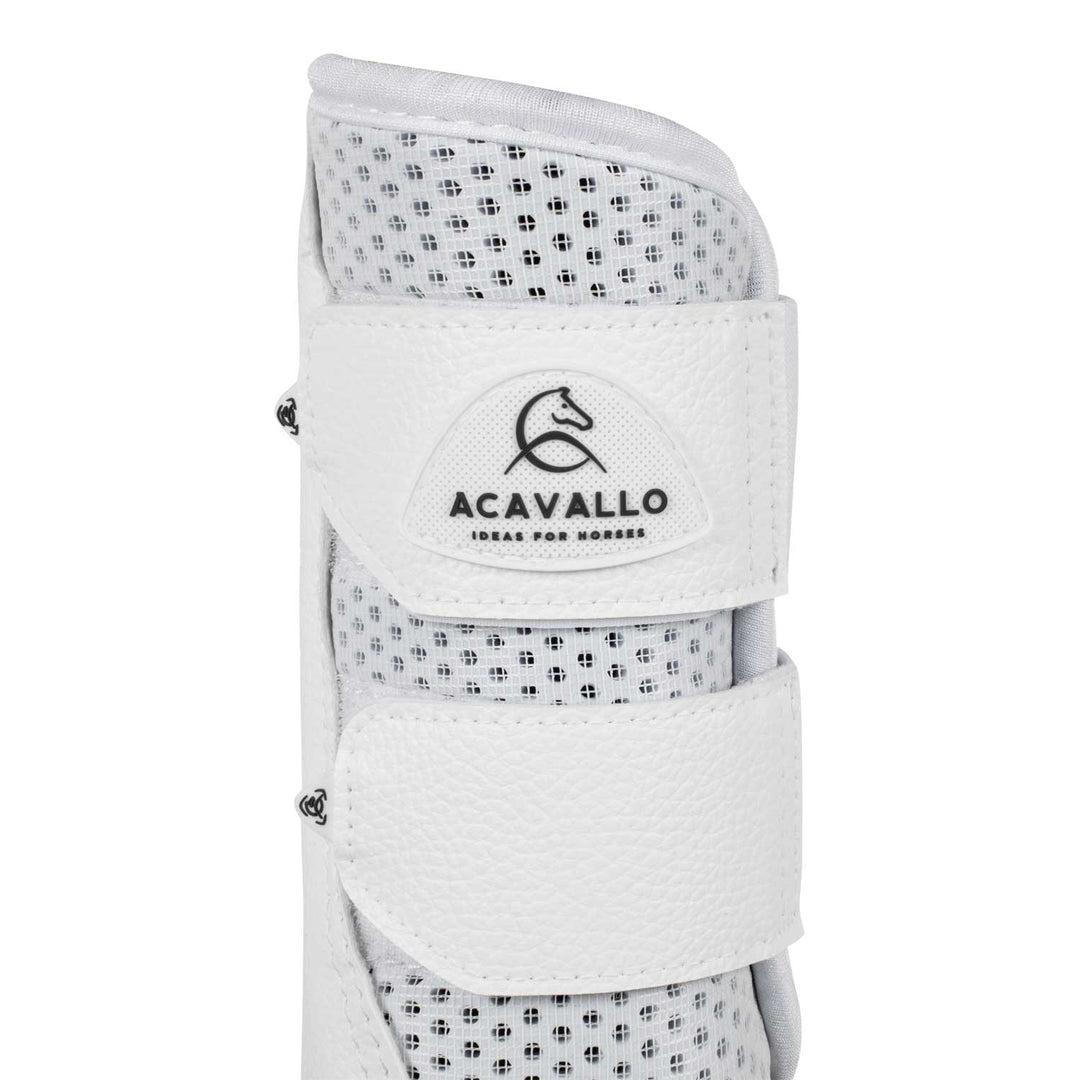 Acavallo Front Brushing Boots Perforated Neoprene - White