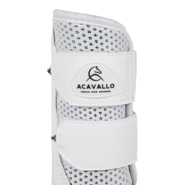 Acavallo Front Brushing Boots Perforated Neoprene - White