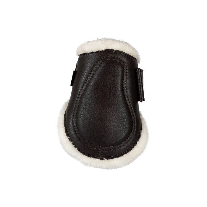 Acavallo Jumping Fetlock Boots Faux Sheepskin &amp; Hook-And-Loop Closure - Brown