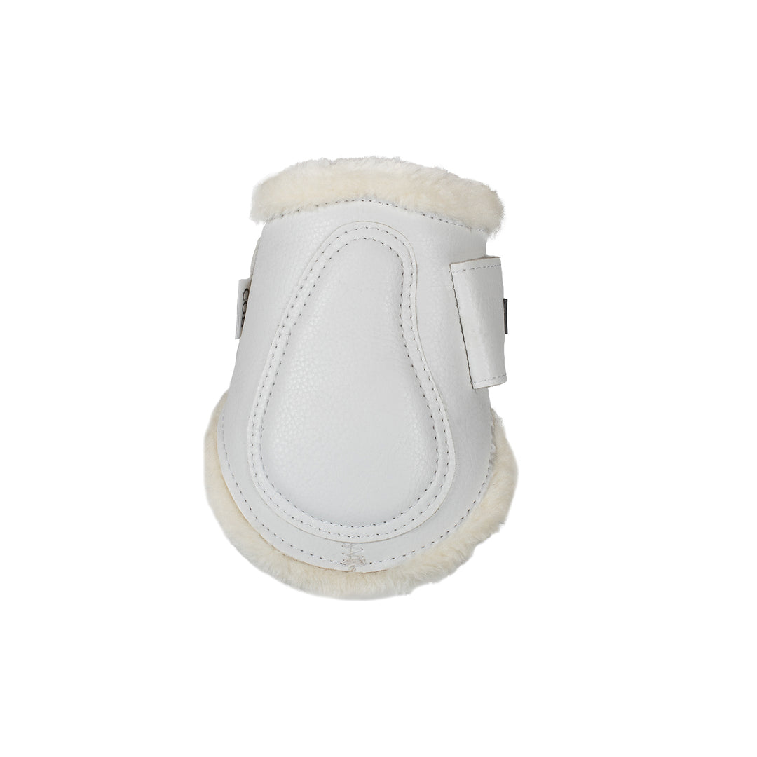 Acavallo Jumping Fetlock Boots Faux Sheepskin &amp; Hook-And-Loop Closure - White
