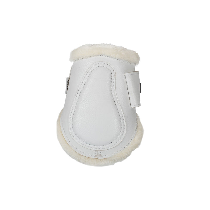 Acavallo Jumping Fetlock Boots Faux Sheepskin &amp; Hook-And-Loop Closure - White