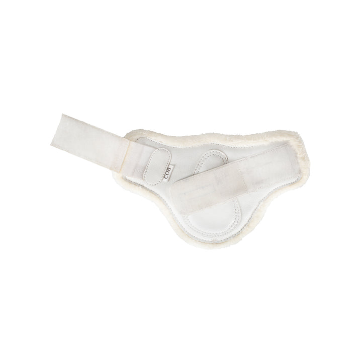 Acavallo Jumping Fetlock Boots Faux Sheepskin &amp; Hook-And-Loop Closure - White