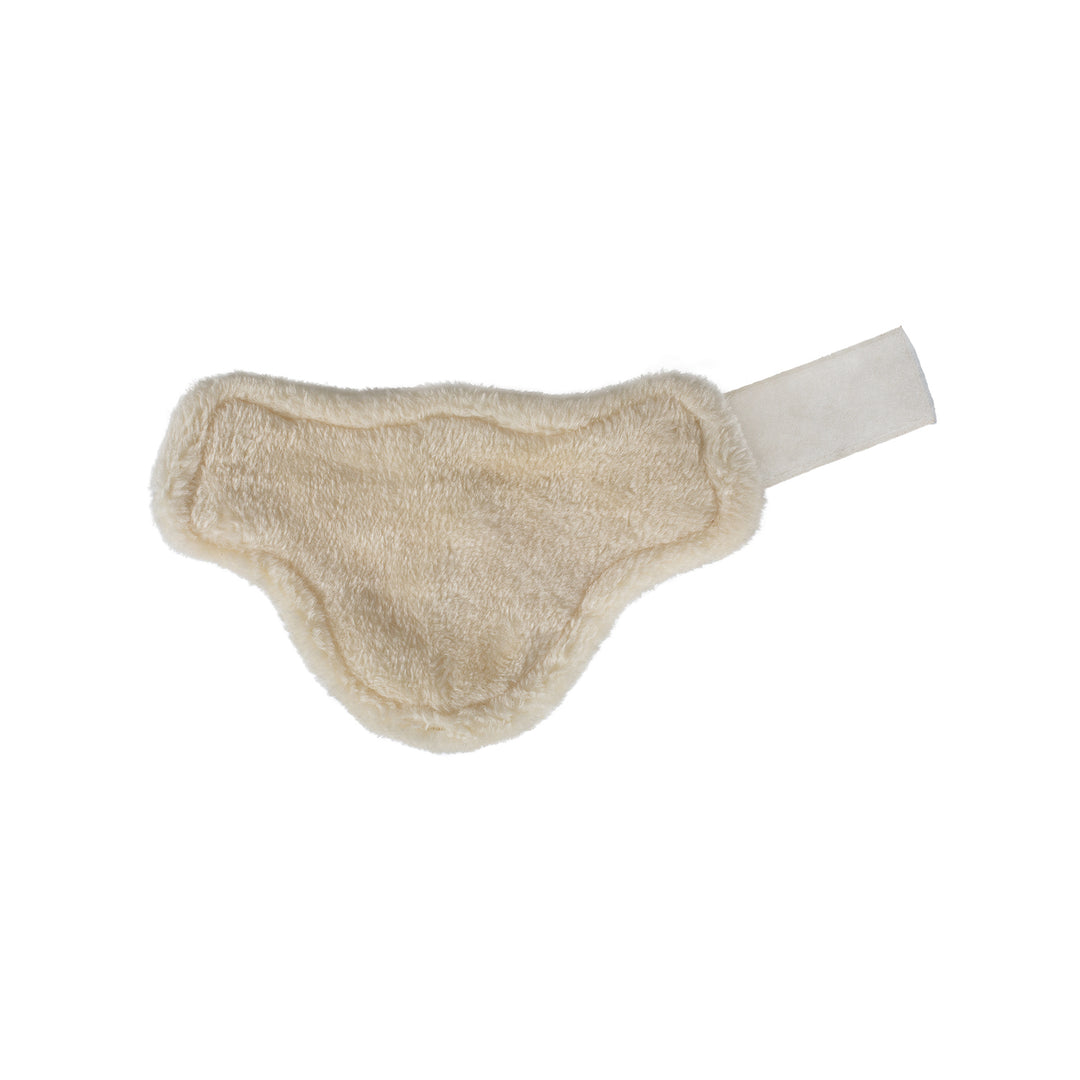 Acavallo Jumping Fetlock Boots Faux Sheepskin &amp; Hook-And-Loop Closure - White