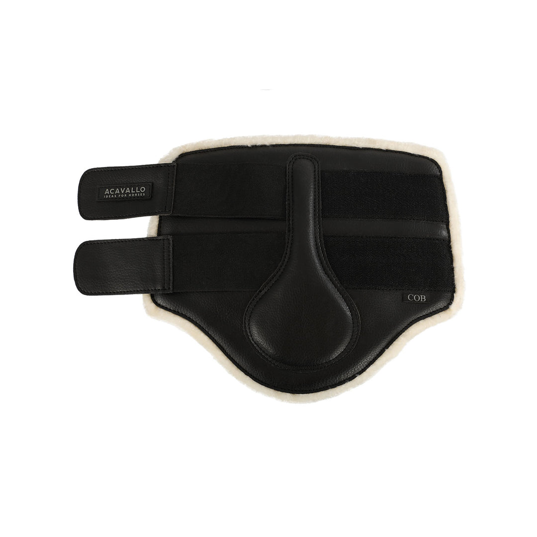 Acavallo Front Brushing Boots Faux Sheepskin &amp; Hook-And-Loop Closure - Black