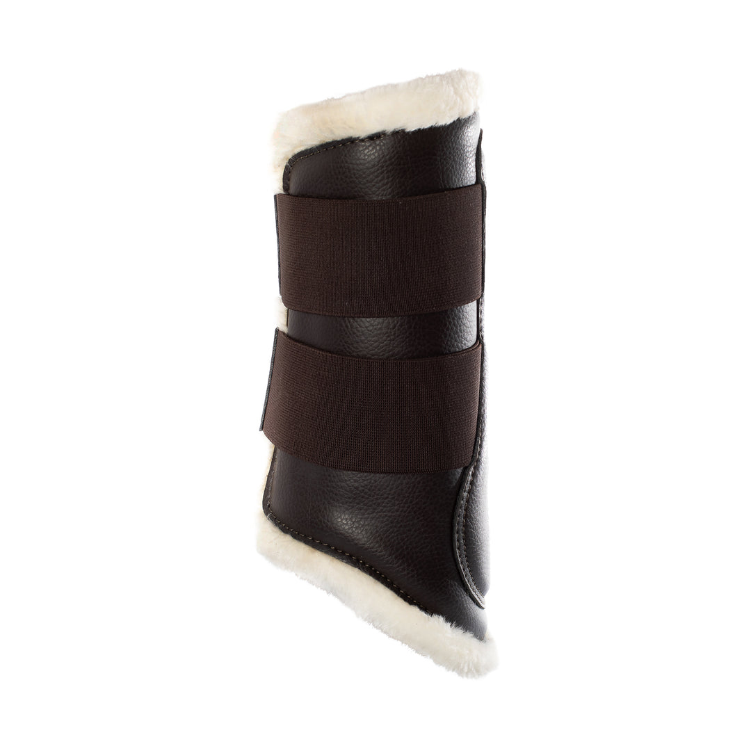 Acavallo Front Brushing Boots Faux Sheepskin &amp; Hook-And-Loop Closure - Brown