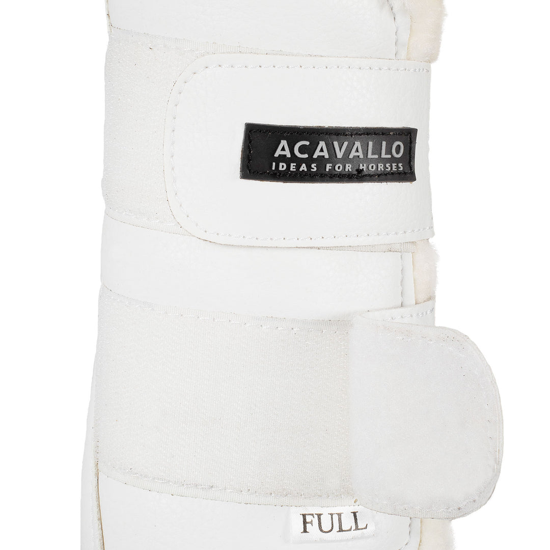 Acavallo Front Brushing Boots Faux Sheepskin &amp; Hook-And-Loop Closure - White