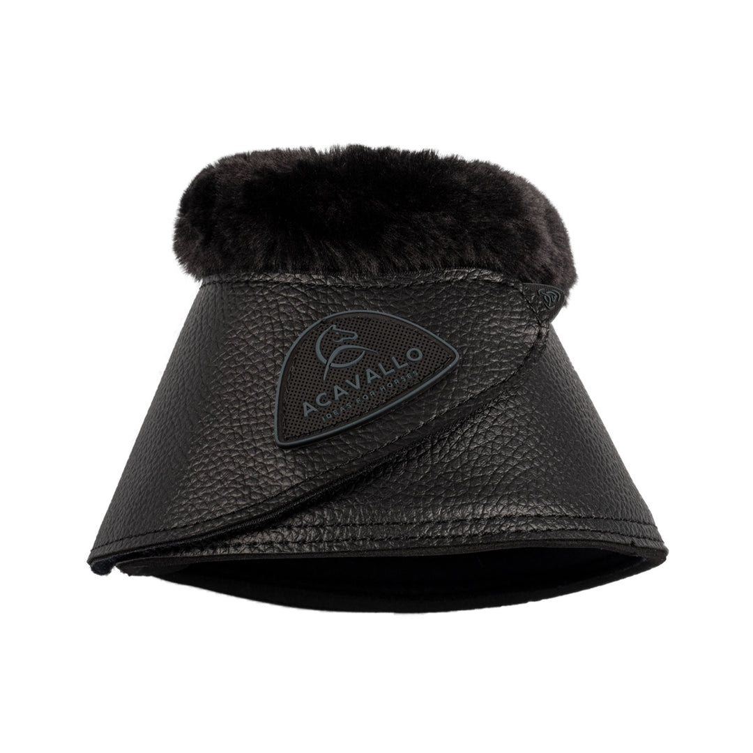 Acavallo Bell Boots Faux Sheepskin &amp; Hook-And-Loop Closure - Black