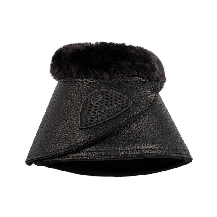 Acavallo Bell Boots Faux Sheepskin &amp; Hook-And-Loop Closure - Black