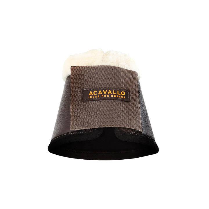 Acavallo Eco-Leather Bell Boots Faux Sheepskin &amp; Hook-And-Loop Closure - Brown