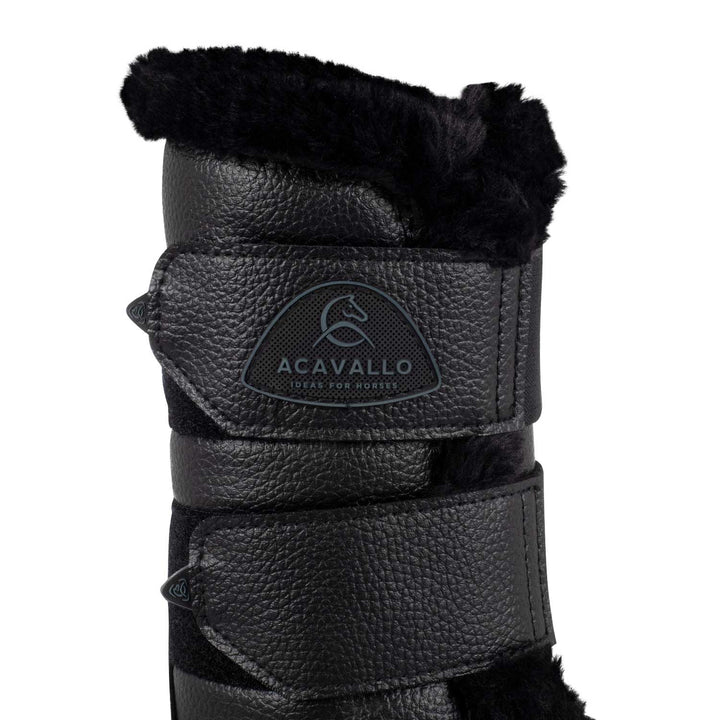 Acavallo Front Brushing Boots Eco-Leather &amp; Faux Sheepskin - Black