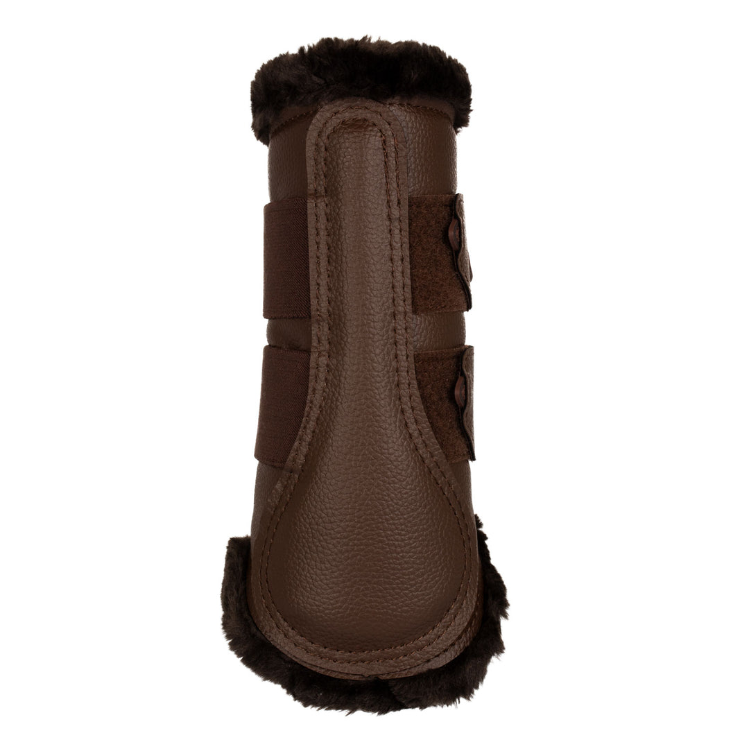Acavallo Front Brushing Boots Eco-Leather &amp; Faux Sheepskin - Dark Brown