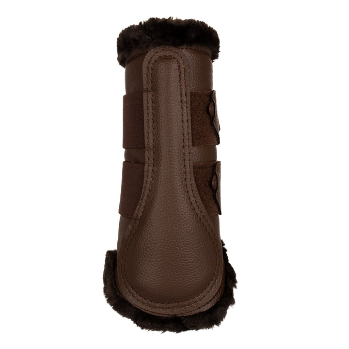 Acavallo Front Brushing Boots Eco-Leather &amp; Faux Sheepskin - Dark Brown