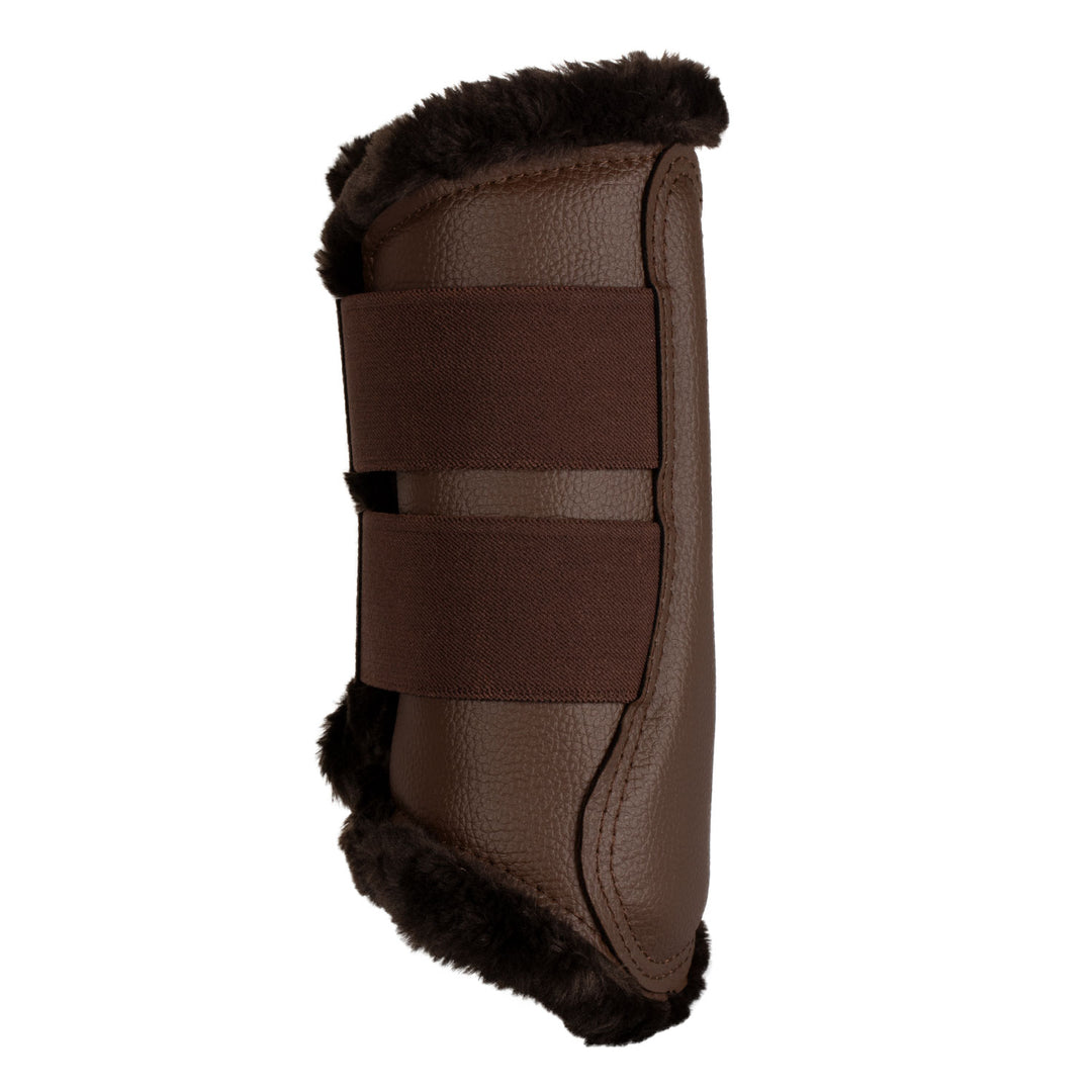 Acavallo Front Brushing Boots Eco-Leather &amp; Faux Sheepskin - Dark Brown