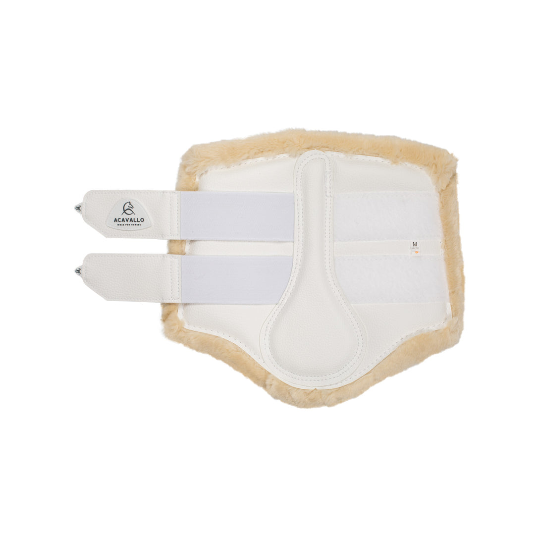 Acavallo Front Brushing Boots Eco-Leather &amp; Faux Sheepskin - White