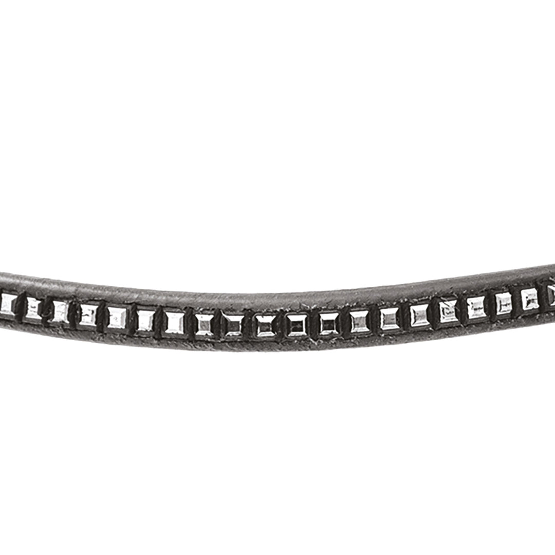 Equestro Leather Browband with Silver Clincher - BK