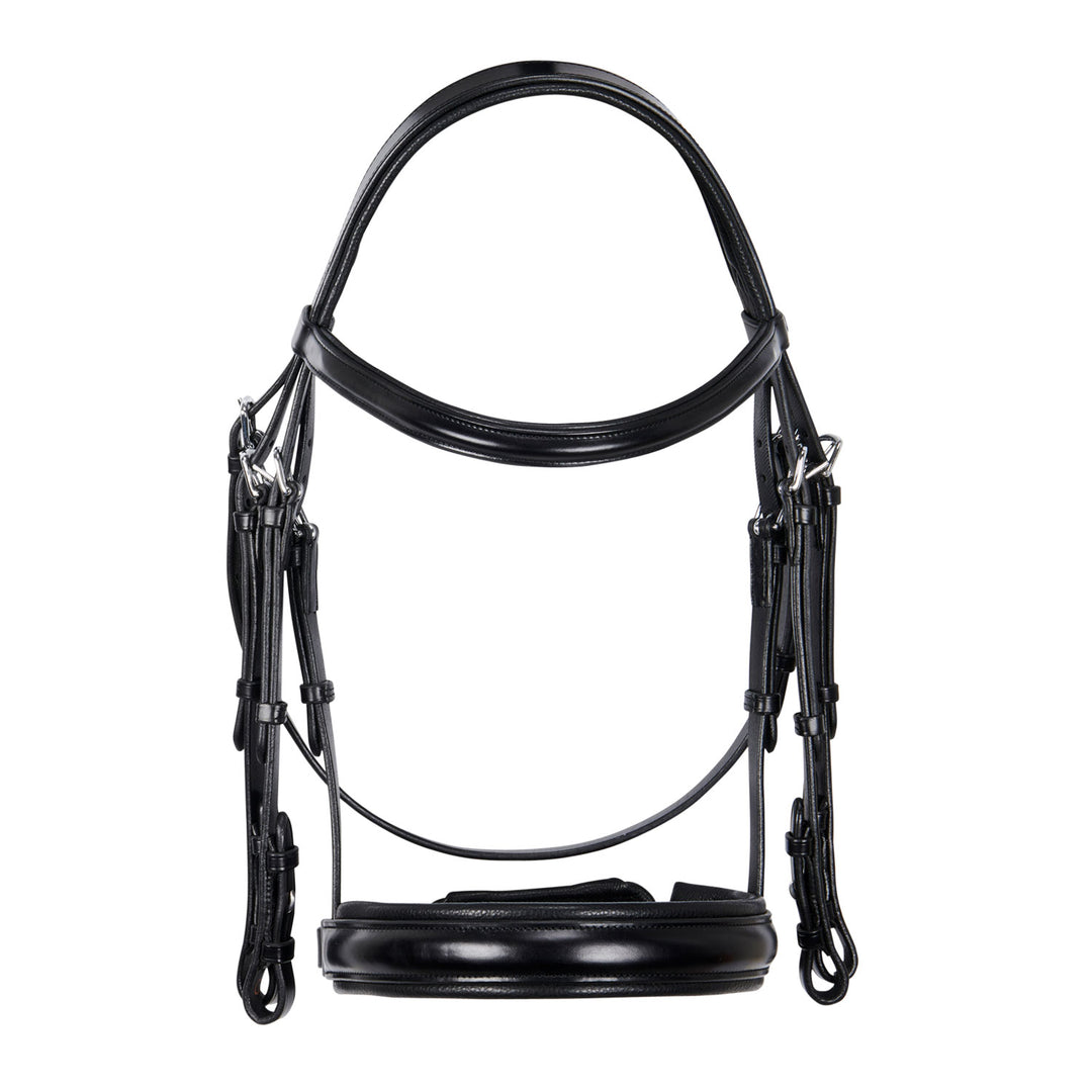 Equestro Leather Dressage Bridle Without Reins - Dark Brown