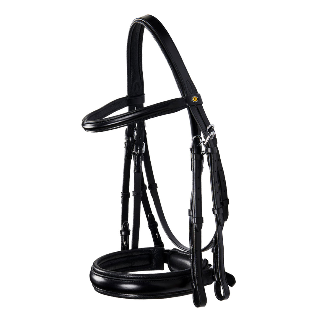 Equestro Leather Dressage Bridle Without Reins - Dark Brown