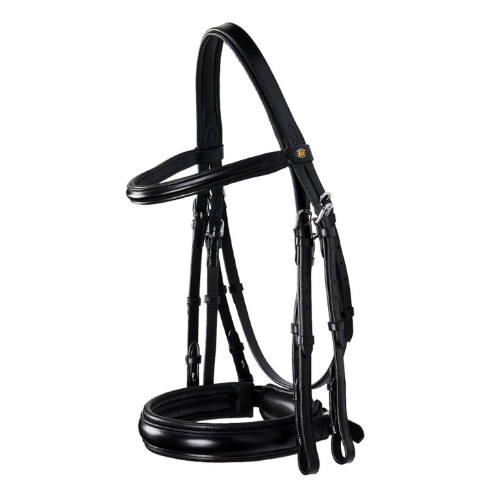 Equestro Leather Dressage Bridle Without Reins - Dark Brown