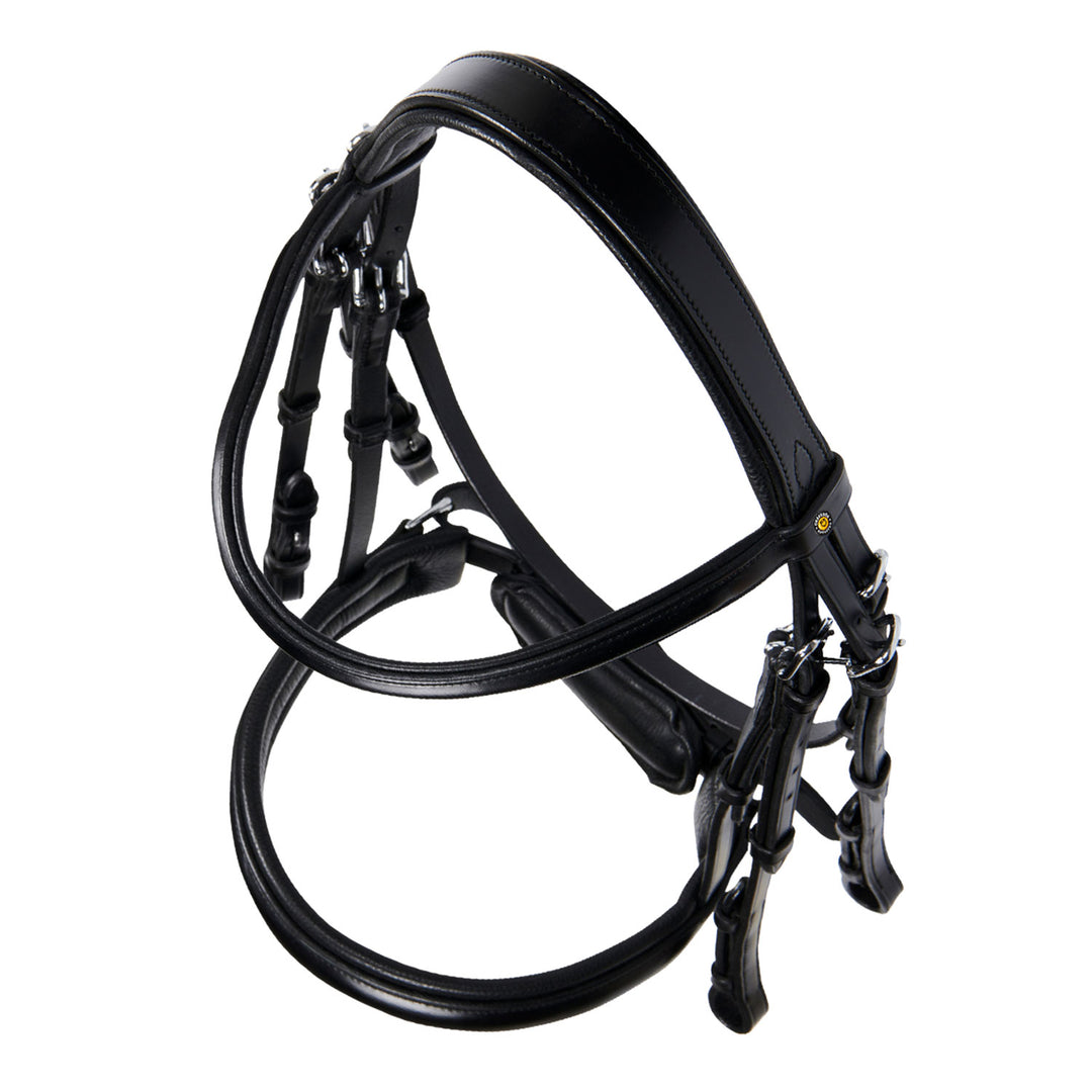 Equestro Leather Dressage Bridle Without Reins - Dark Brown