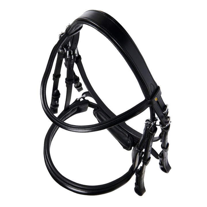 Equestro Leather Dressage Bridle Without Reins - Dark Brown