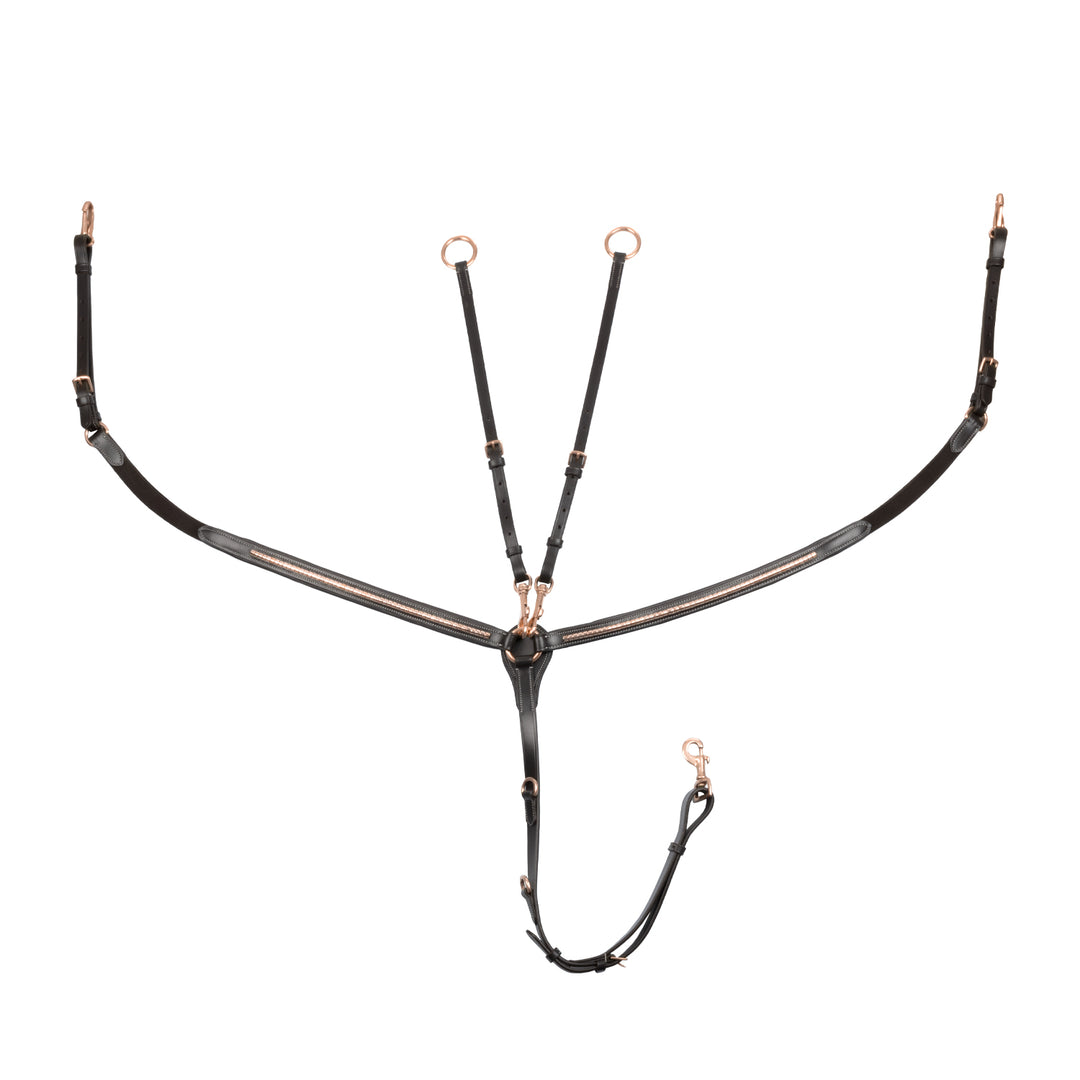 Equestro Breastplate with Clincher Rose Gold Leather Fork