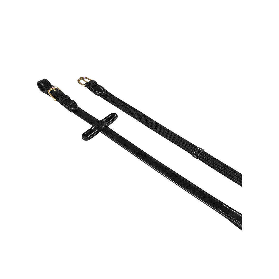 Equestro Reins for English Bridle with Brass Buckles - Dark Brown