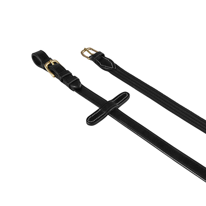 Equestro Reins for English Bridle with Brass Buckles - Dark Brown