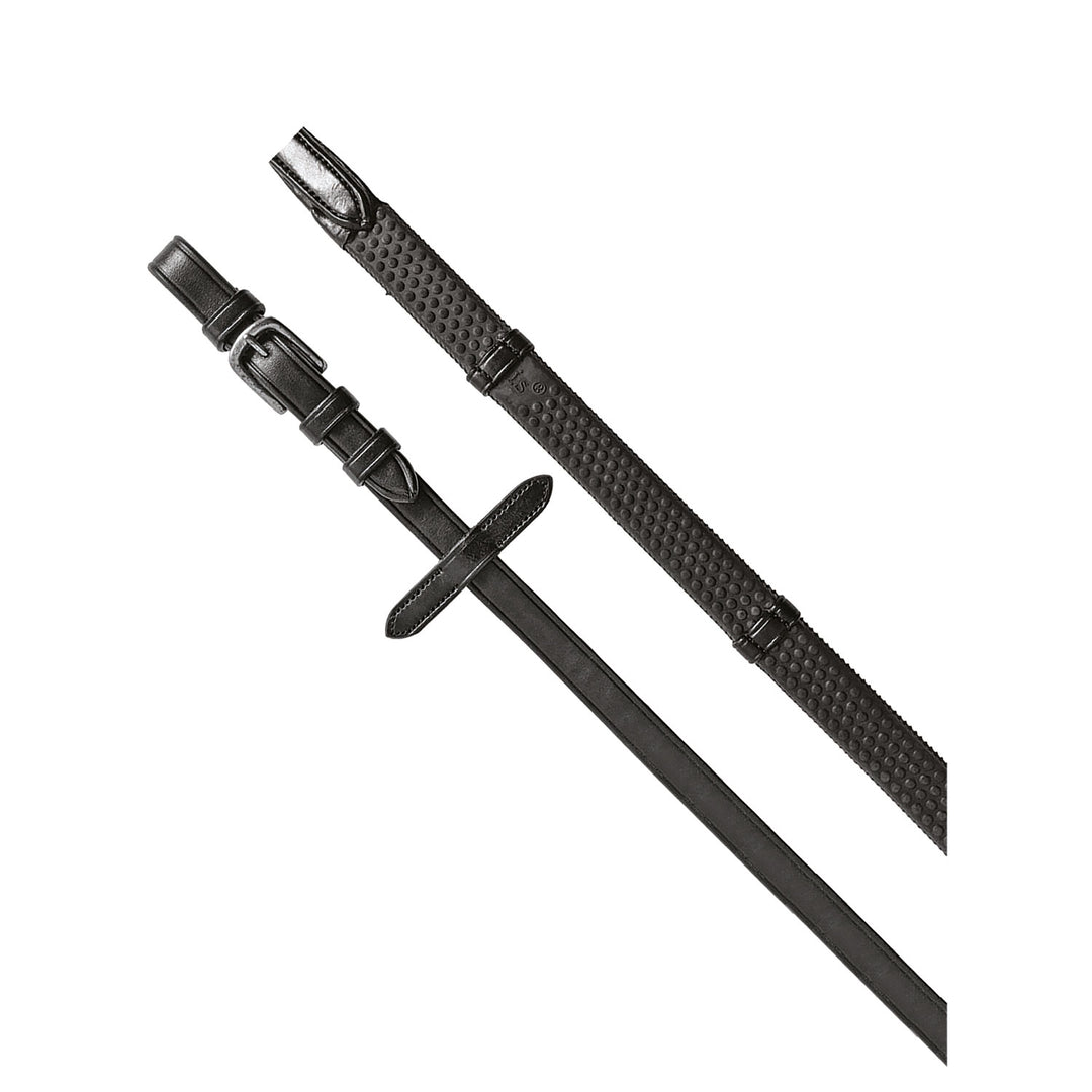 Equestro Reins for English Bridle with Nichel-Plated Buckles - Dark Brown