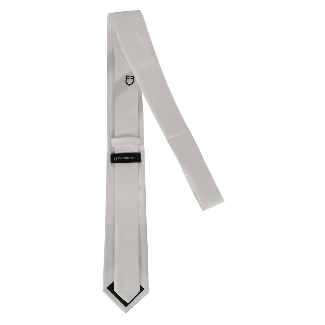 Equestro Competition Tie with Embroidered Logo - White