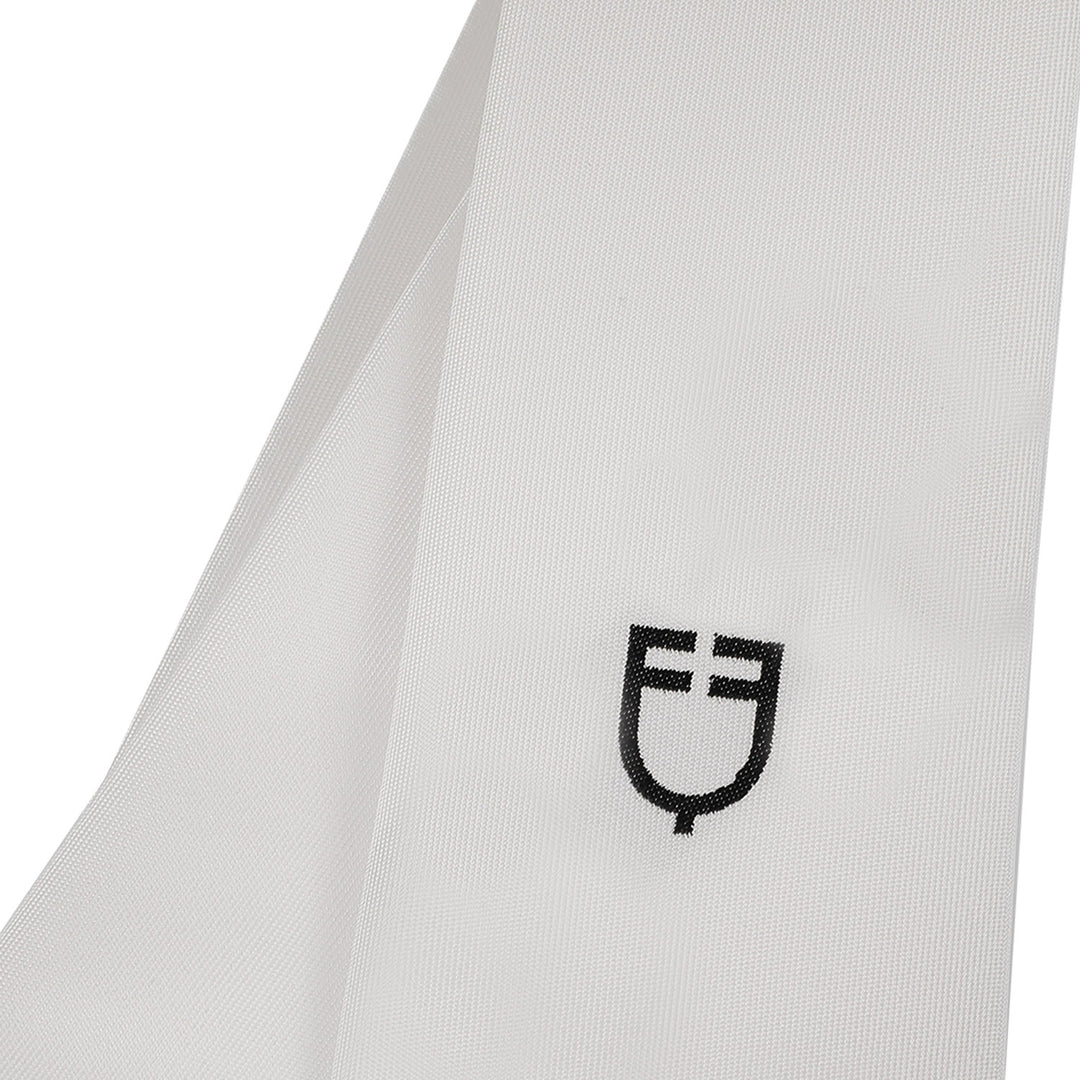 Equestro Competition Tie with Embroidered Logo - White
