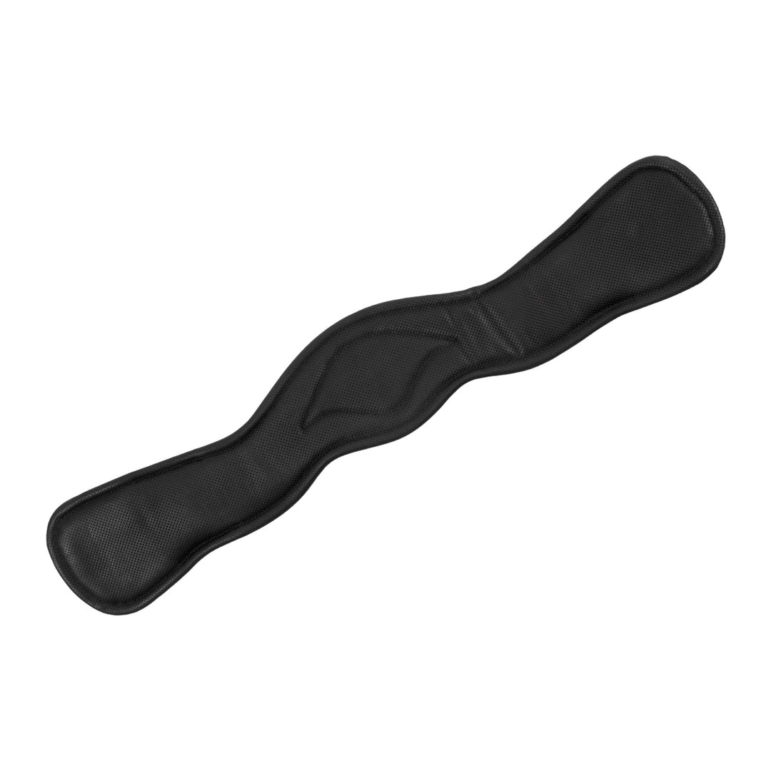 Equestro Shaped Leather Dressage Girth with Logo Pin - Black