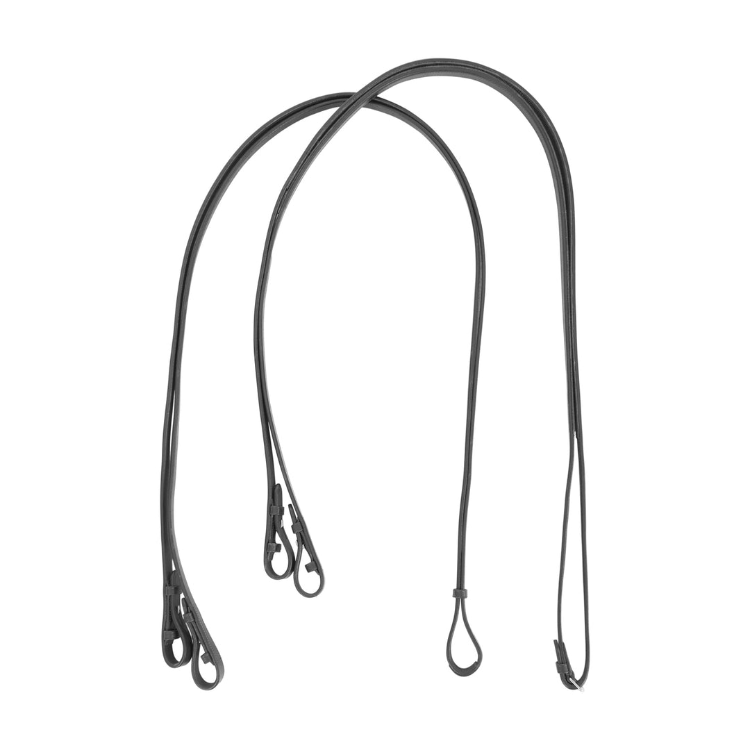 Equestro Dressage Leather Double Reins - Dark Brown