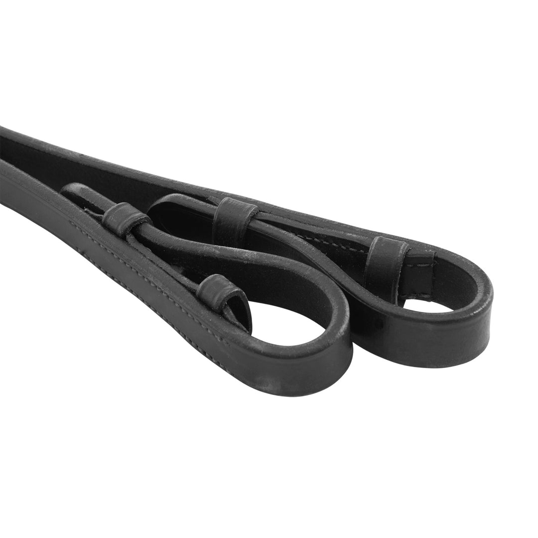 Equestro Dressage Leather Double Reins - Dark Brown