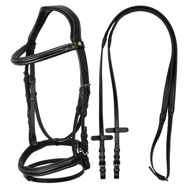 Equestro Raised and Padded Anatomical Bridle - Dark Brown