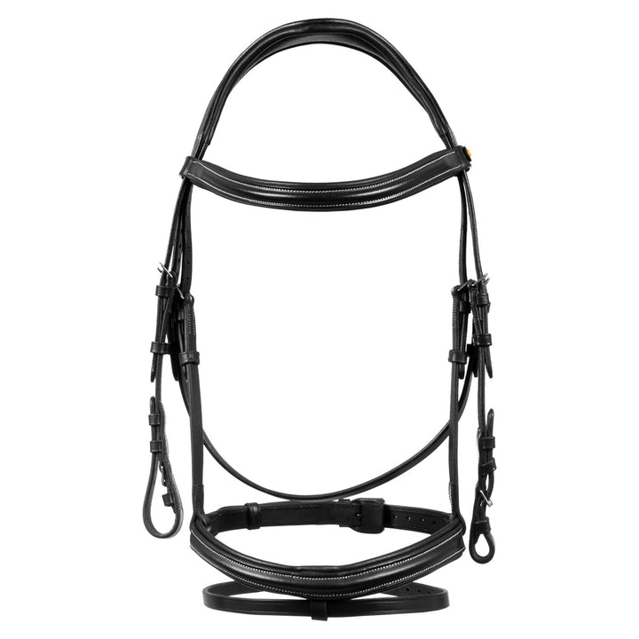 Equestro Raised and Padded Anatomical Bridle - Dark Brown