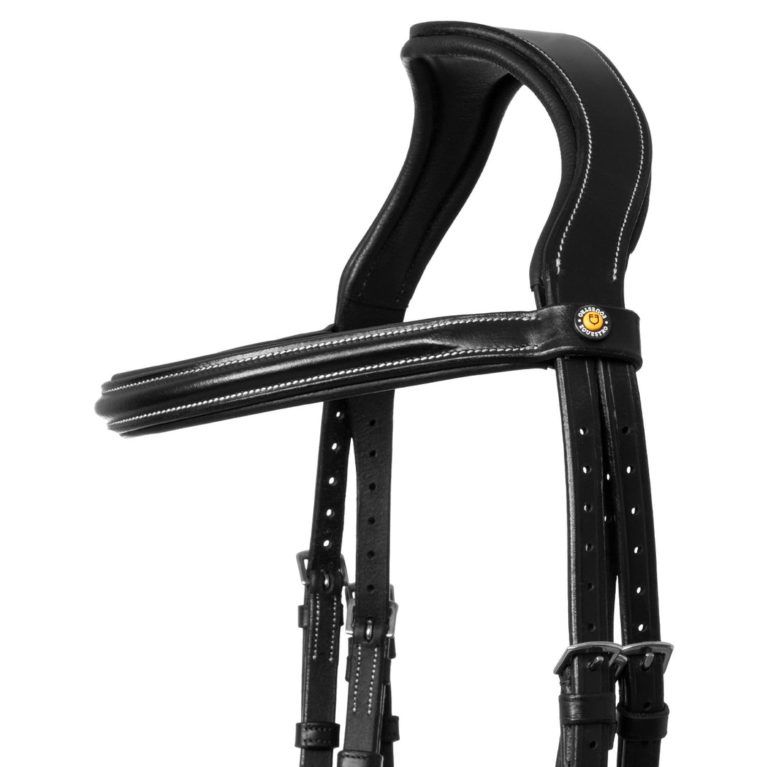 Equestro Raised and Padded Anatomical Bridle - Dark Brown
