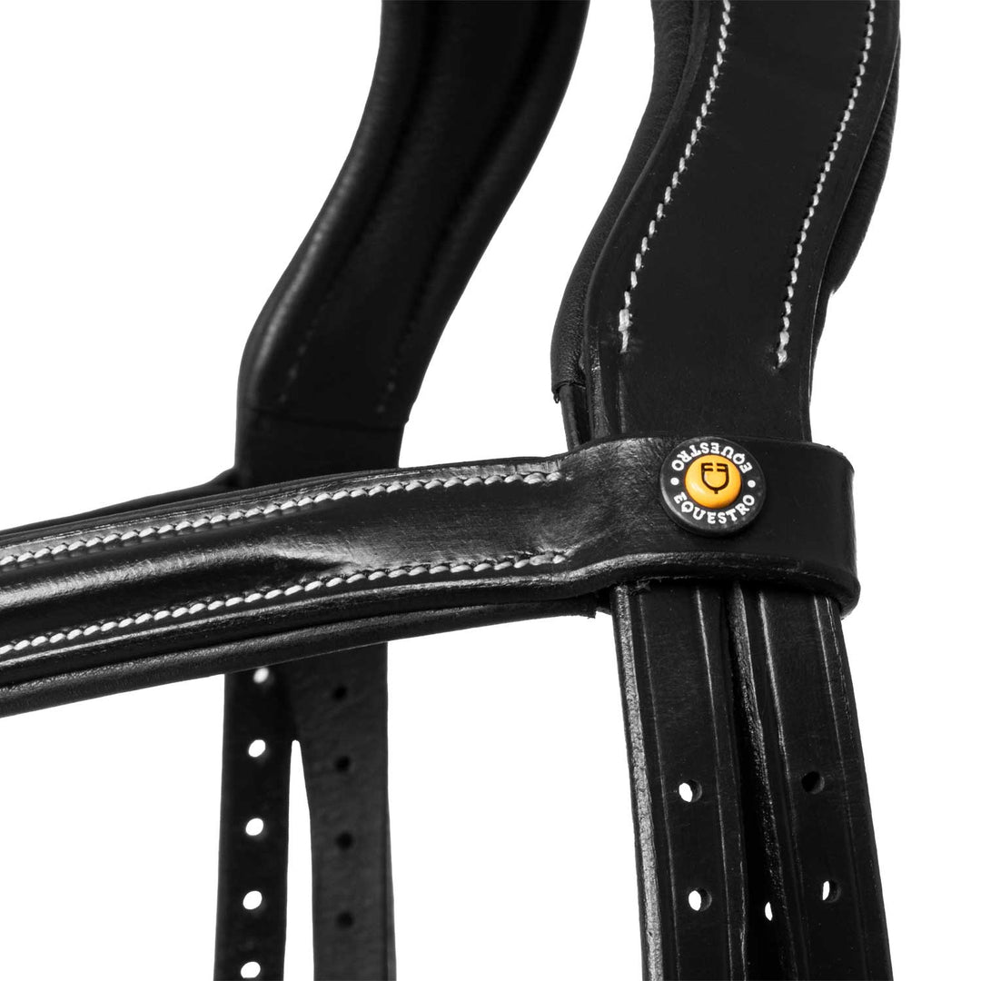 Equestro Raised and Padded Anatomical Bridle - Dark Brown