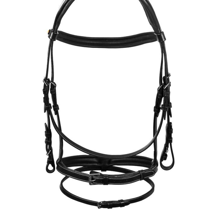 Equestro Raised and Padded Anatomical Bridle - Dark Brown