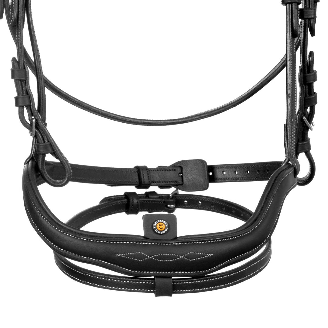 Equestro Soft Leather Stitched Bridle - Dark Brown