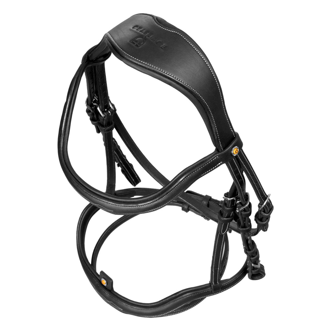 Equestro Soft Leather Stitched Bridle - Dark Brown