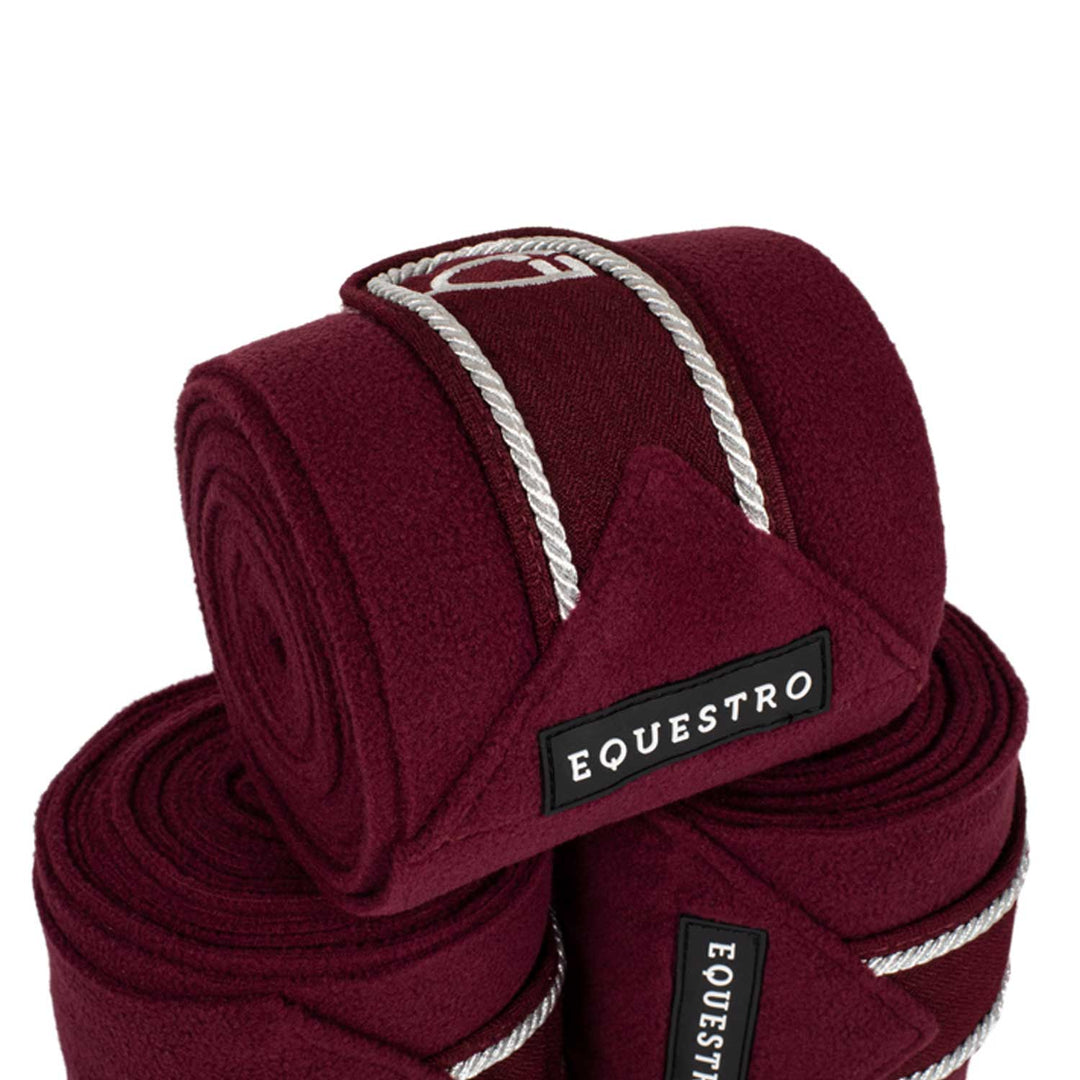 Equestro Fleece Pony Bandages with Embroidered Logo - Navy
