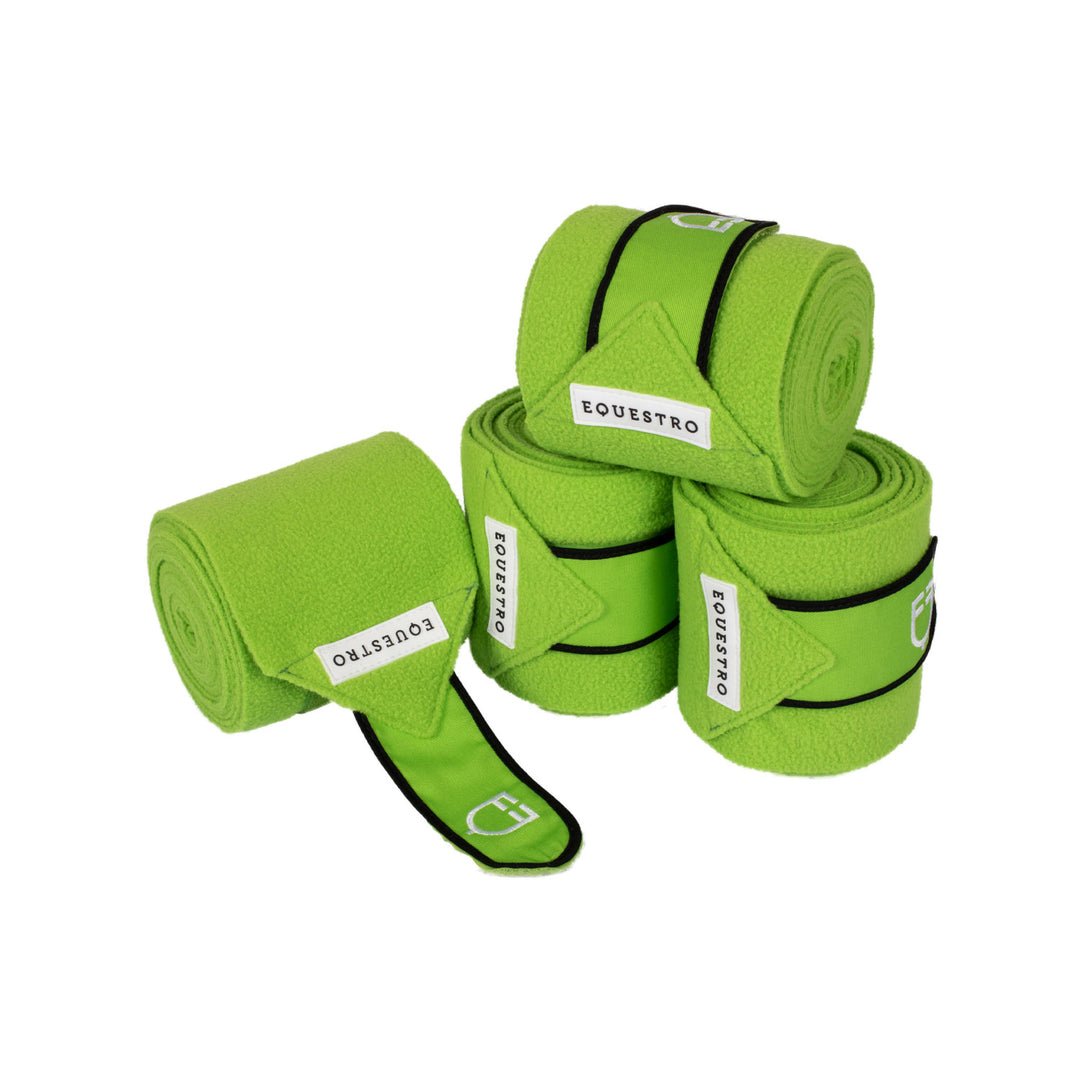 Equestro Fleece Bandages with Hook-and-Loop Fastening - Royal/Black