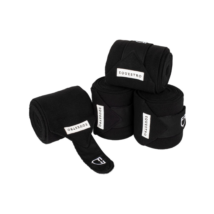 Equestro Fleece Bandages with Hook-and-Loop Fastening - Royal/Black