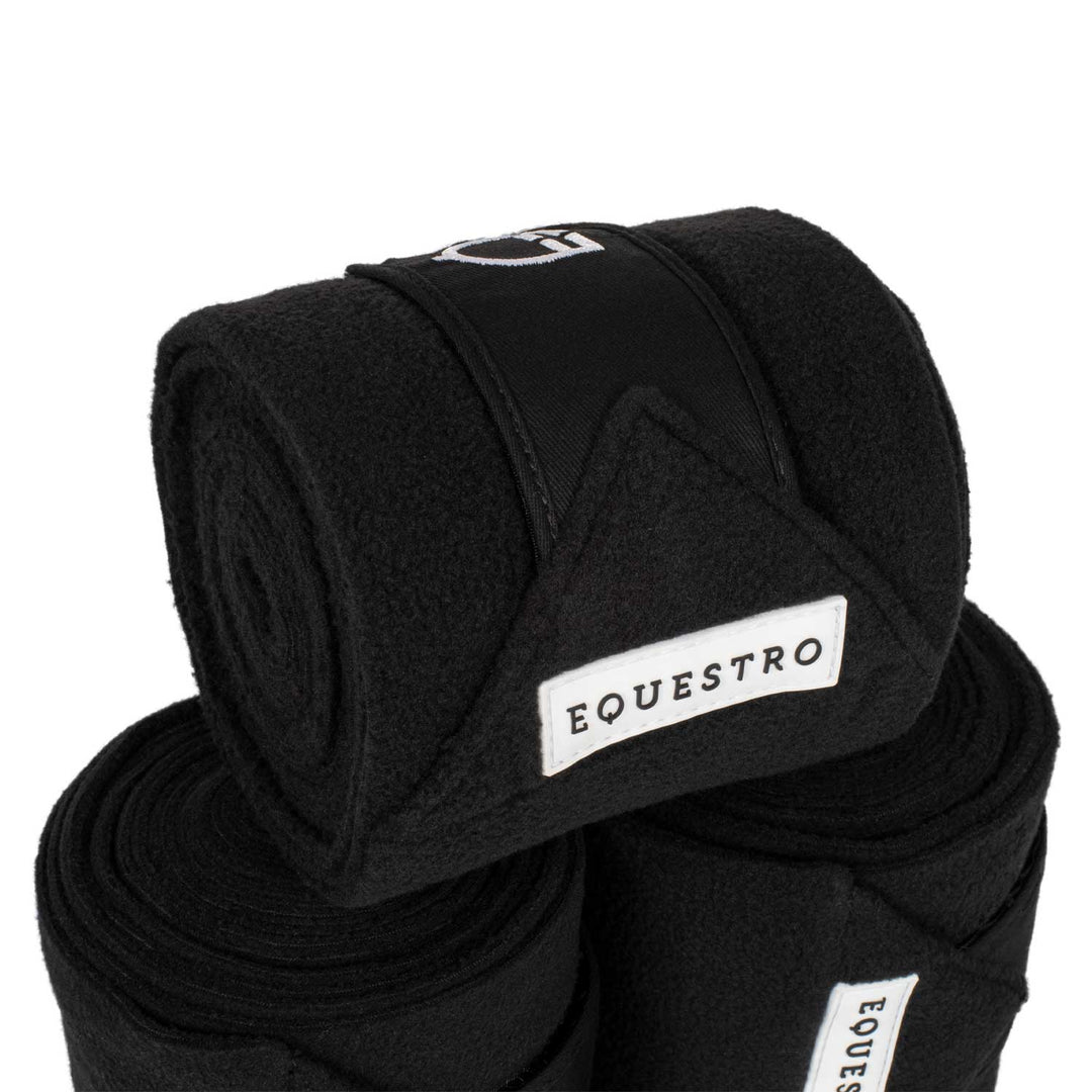 Equestro Fleece Bandages with Hook-and-Loop Fastening - Royal/Black